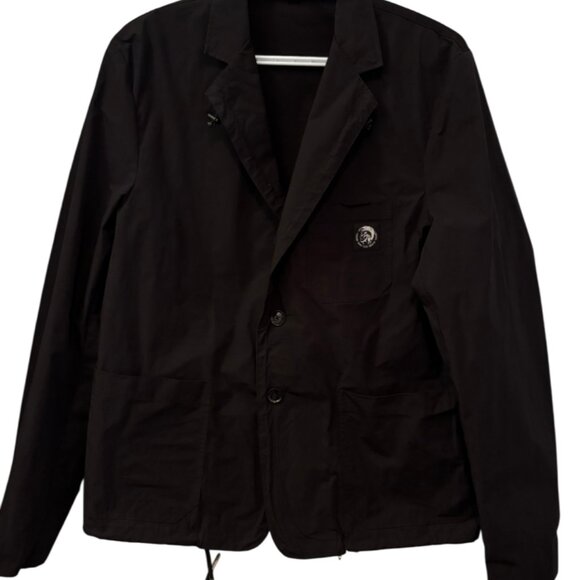 Diesel black notch lapel drawstring hem casual blazer size M - Picture 4 of 11